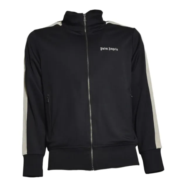 Palm Angels PMBD058S26FAB001 track top felpa zip nera logo