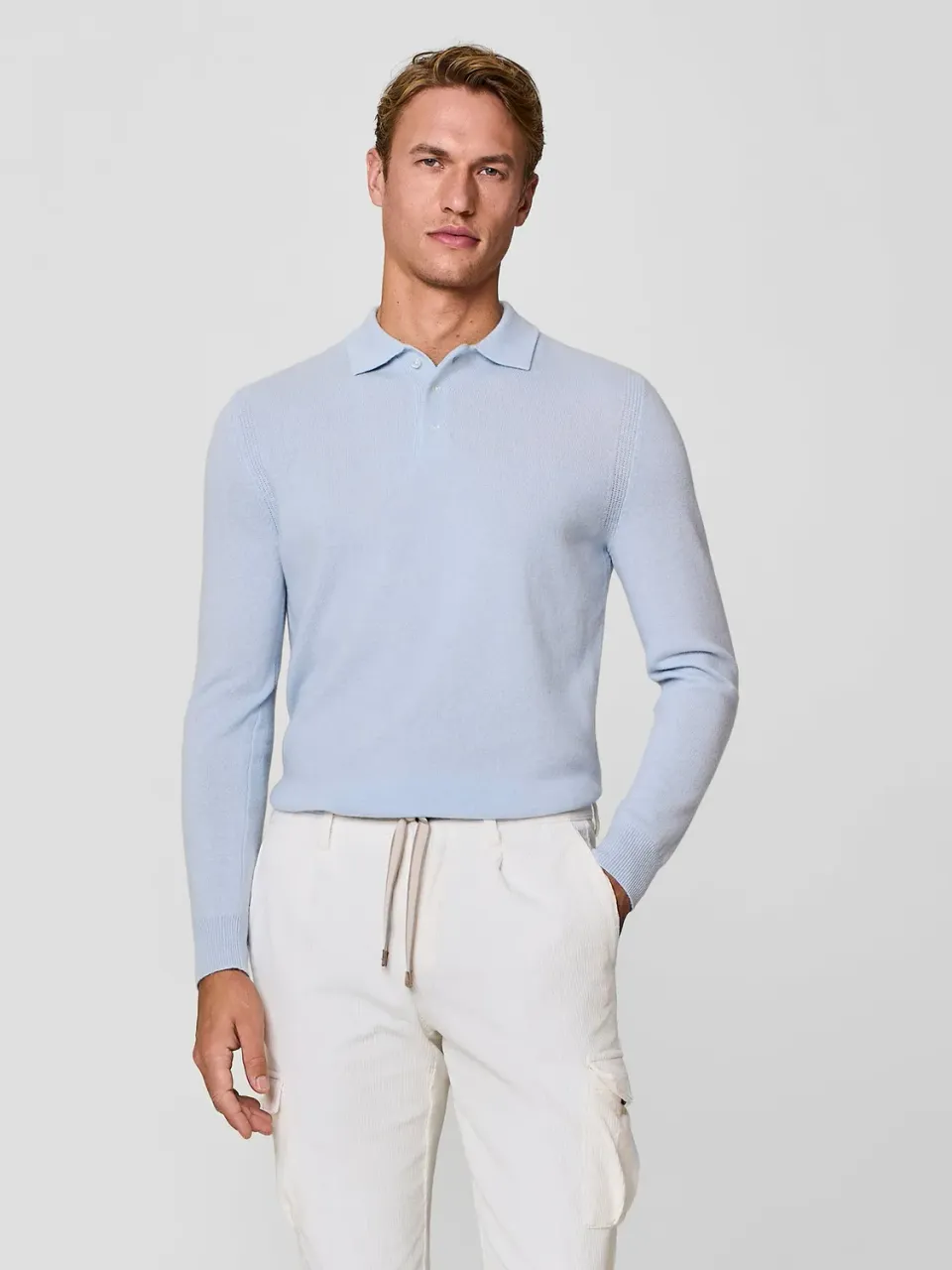 Paul Taylor Polo Maglia Cashmere Lana Sky