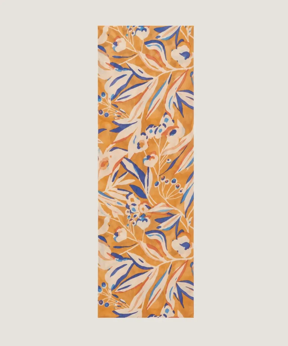 Rodier foulard stampa vegetale arancione 180x80