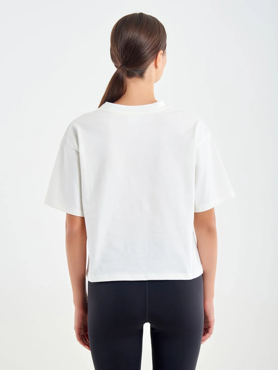 Vicolo T-Shirt Naturale Cropped con Ricamo t-shirt cotone