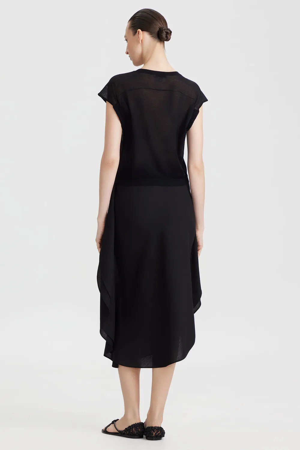 PORTS Knit Batwing maglia nera manica a pipistrello