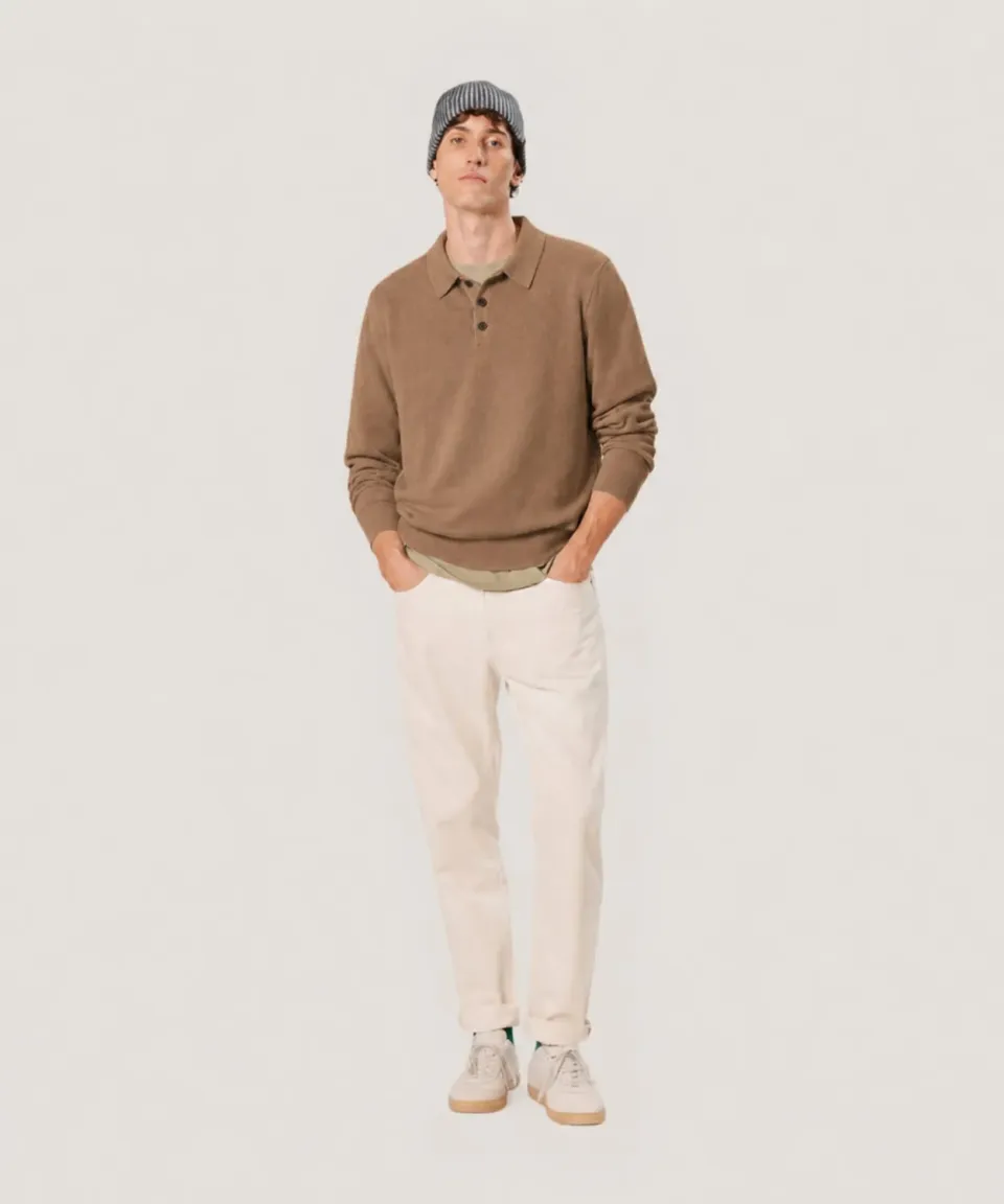 Rodier Polo Lana Merino Cammello Uomo
