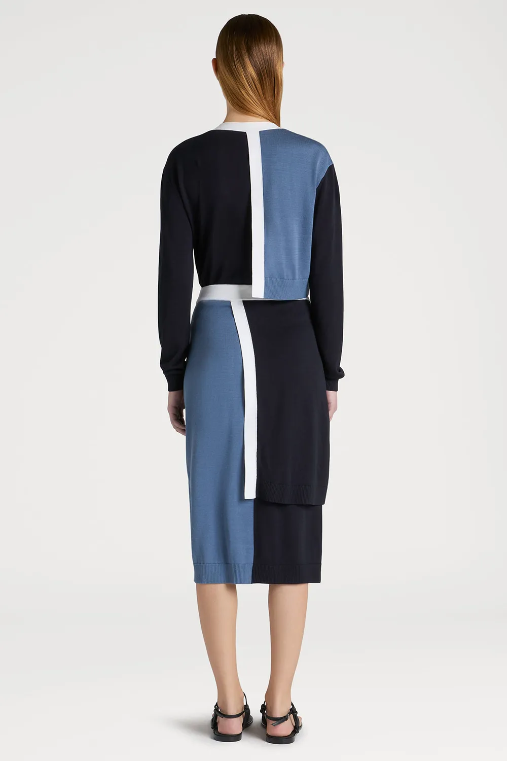 PORTS Buttoned Elegance Skirt gonna blu bottoni