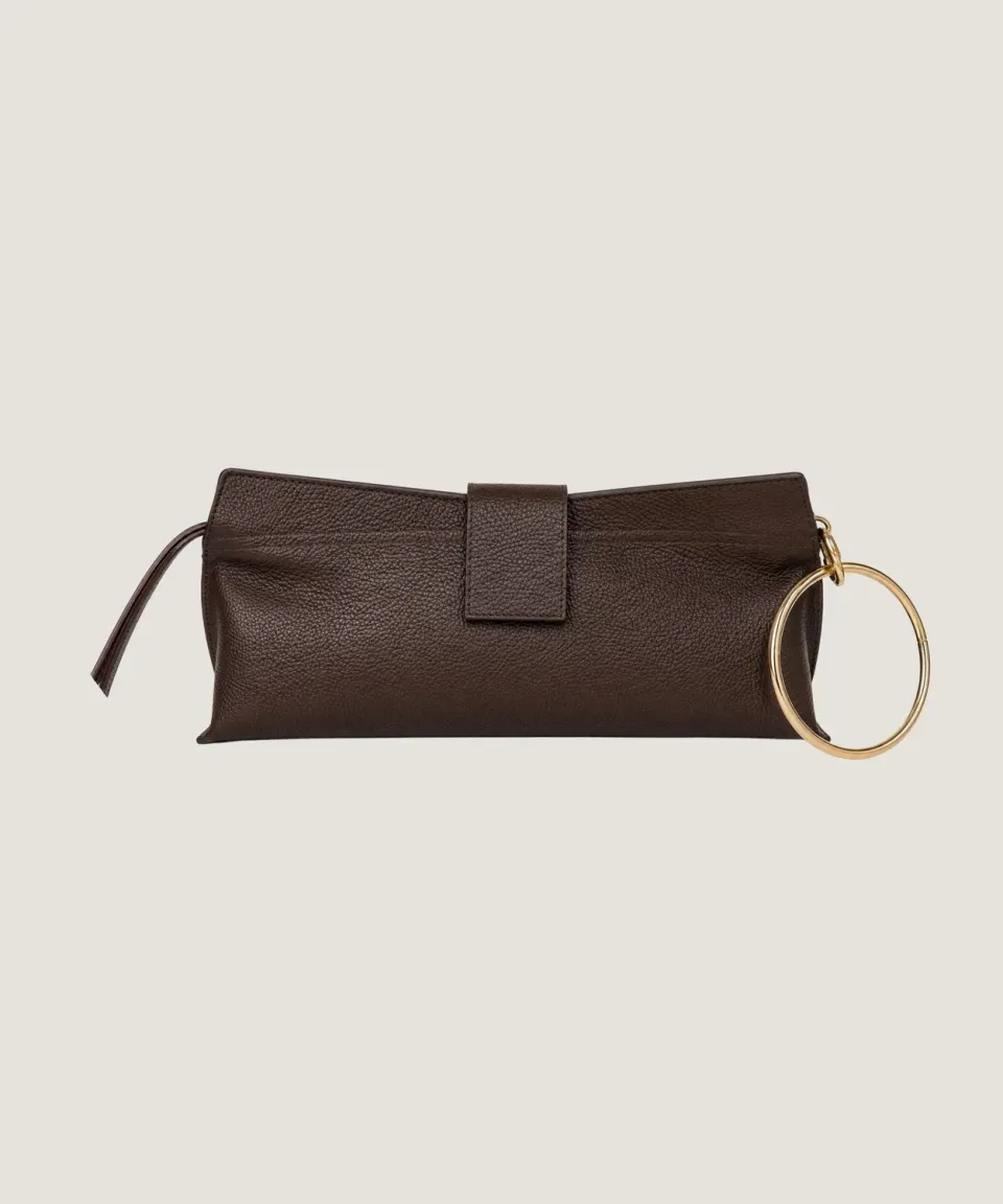 Rodier Vanessa pochette pelle agnello marrone