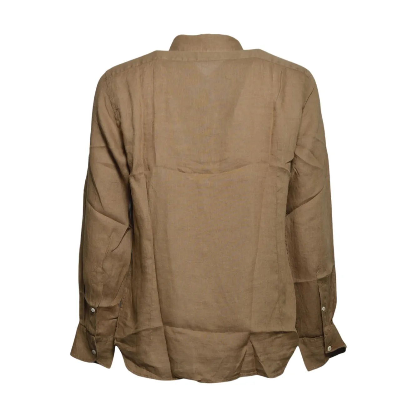 Saint Barth Pamplona PAMP001 camicia lino cammello