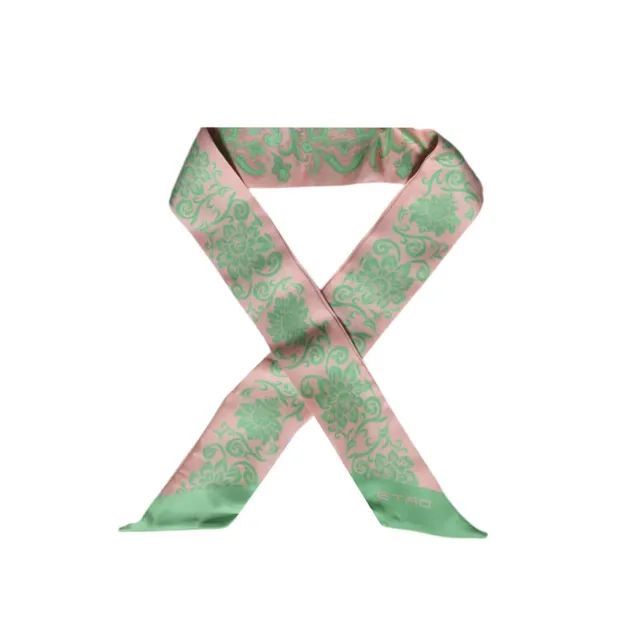 Etro Paisleyna WATA0016AK696 Foulard seta rosa 7x140 cm