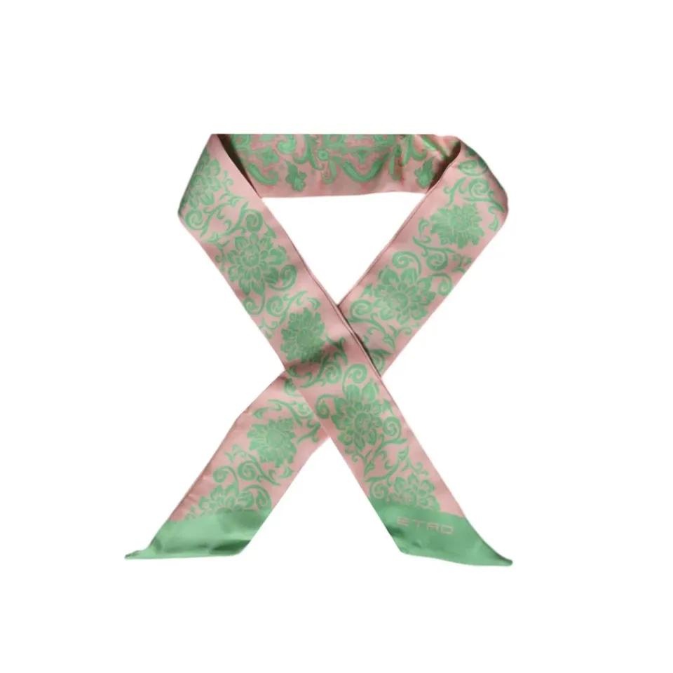 Etro Paisleyna WATA0016AK696 Foulard seta rosa 7x140 cm