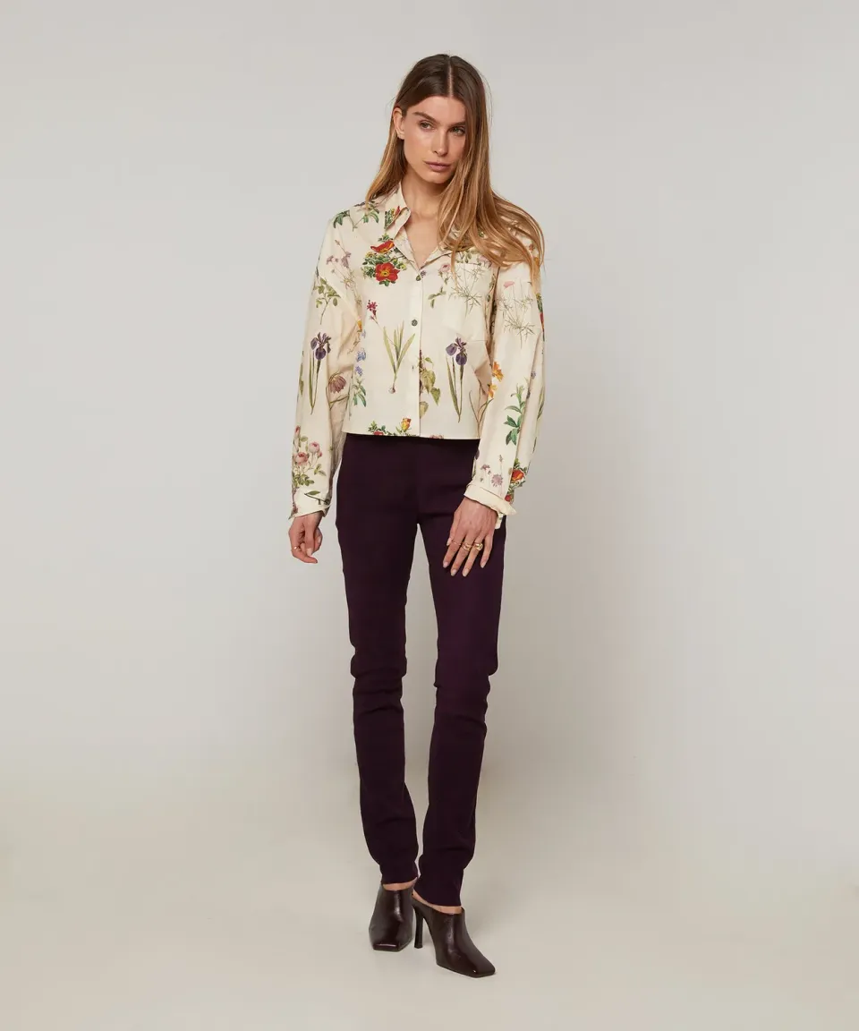 Rodier Leggings in pelle agnello viola scuro