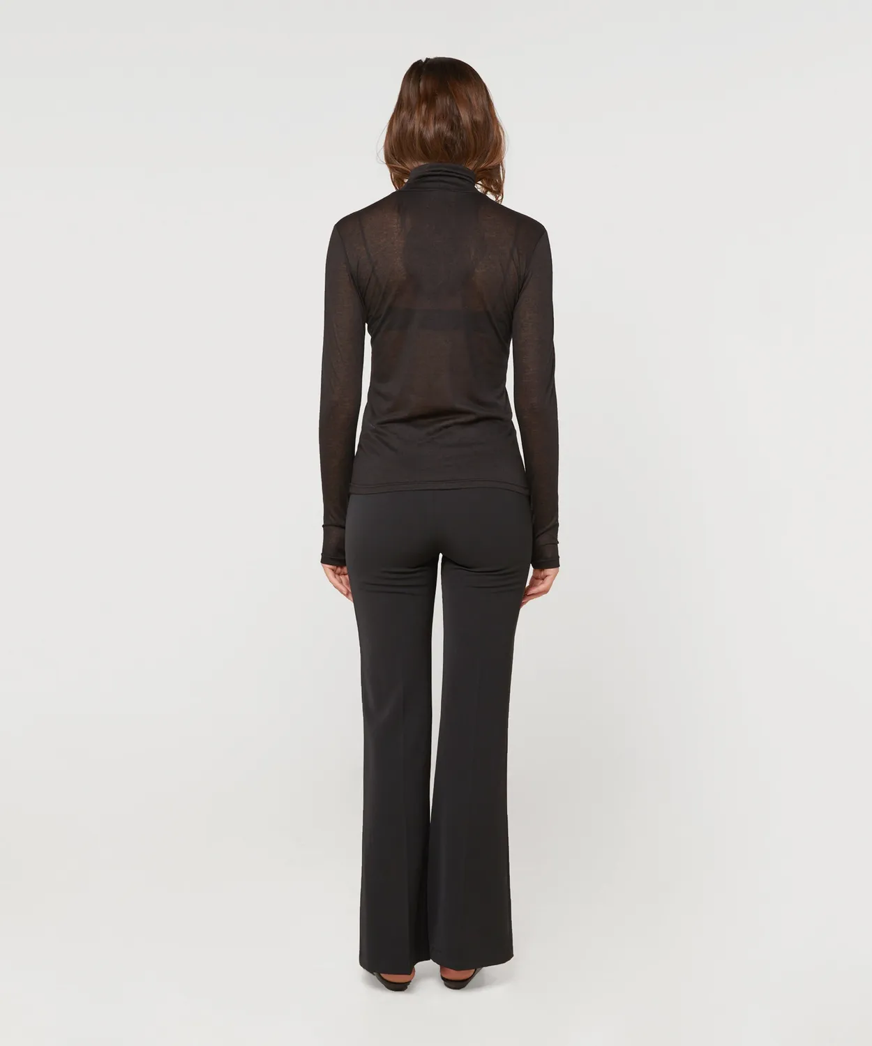 Rodier T-shirt collo alto maglia fine nero