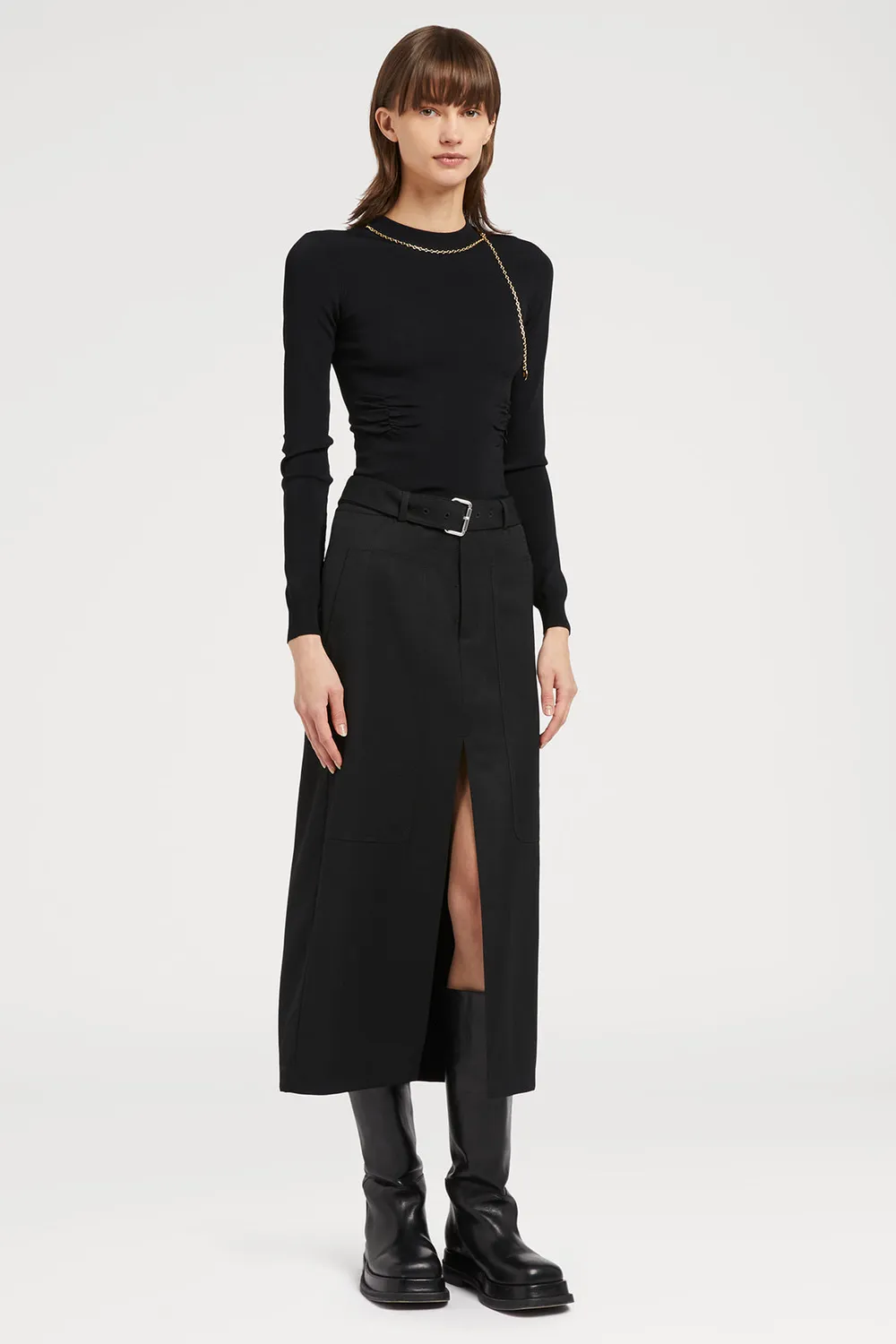 PORTS 1961 PF25 PW325XXL02 gonna nera 36 con spacco