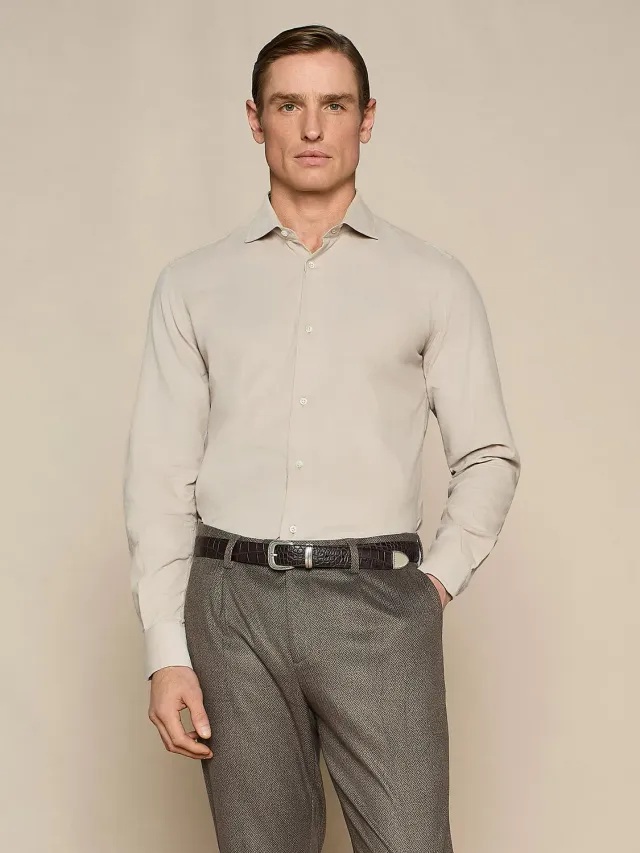 Paul Taylor Camicia Velluto a Coste Cotone Burro