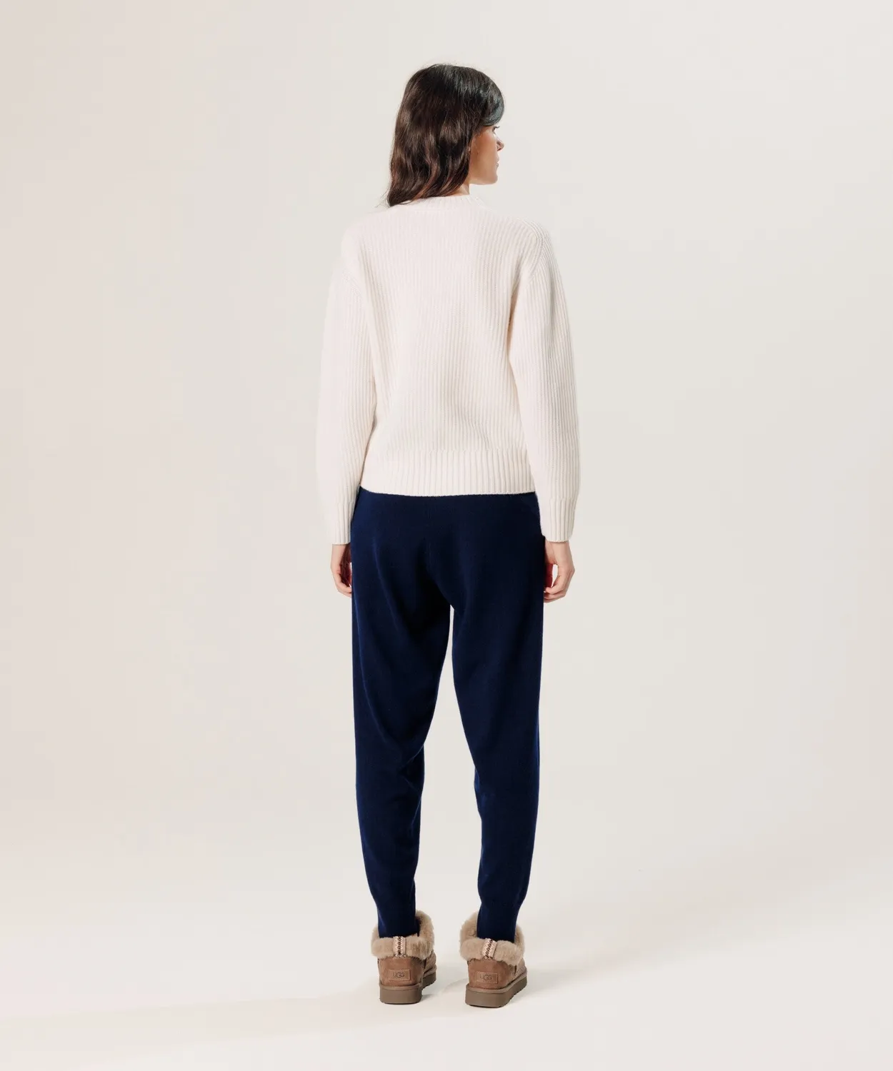 Rodier Maglia girocollo cashmere maglione bianco S