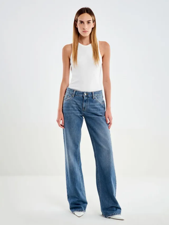 Vicolo Basma Straight jeans blu vita bassa