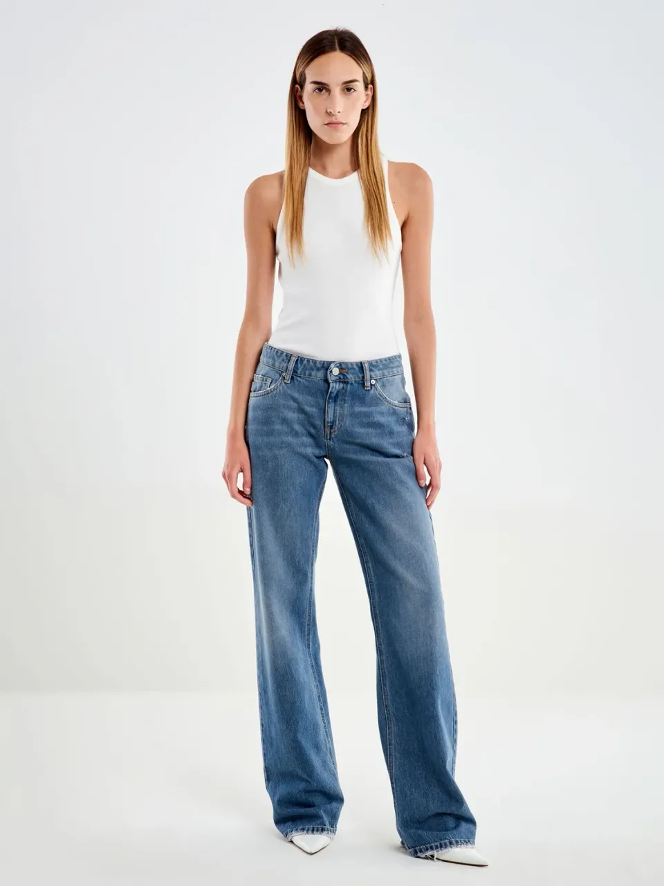 Vicolo Basma Straight jeans blu vita bassa