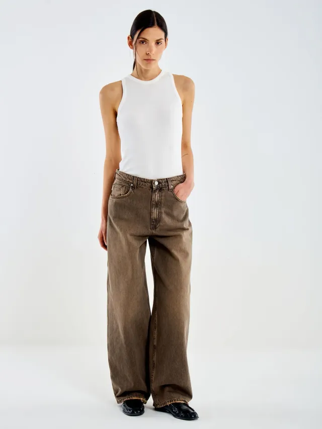 Vicolo Cheryl Wide Leg jeans moro effetto dirty