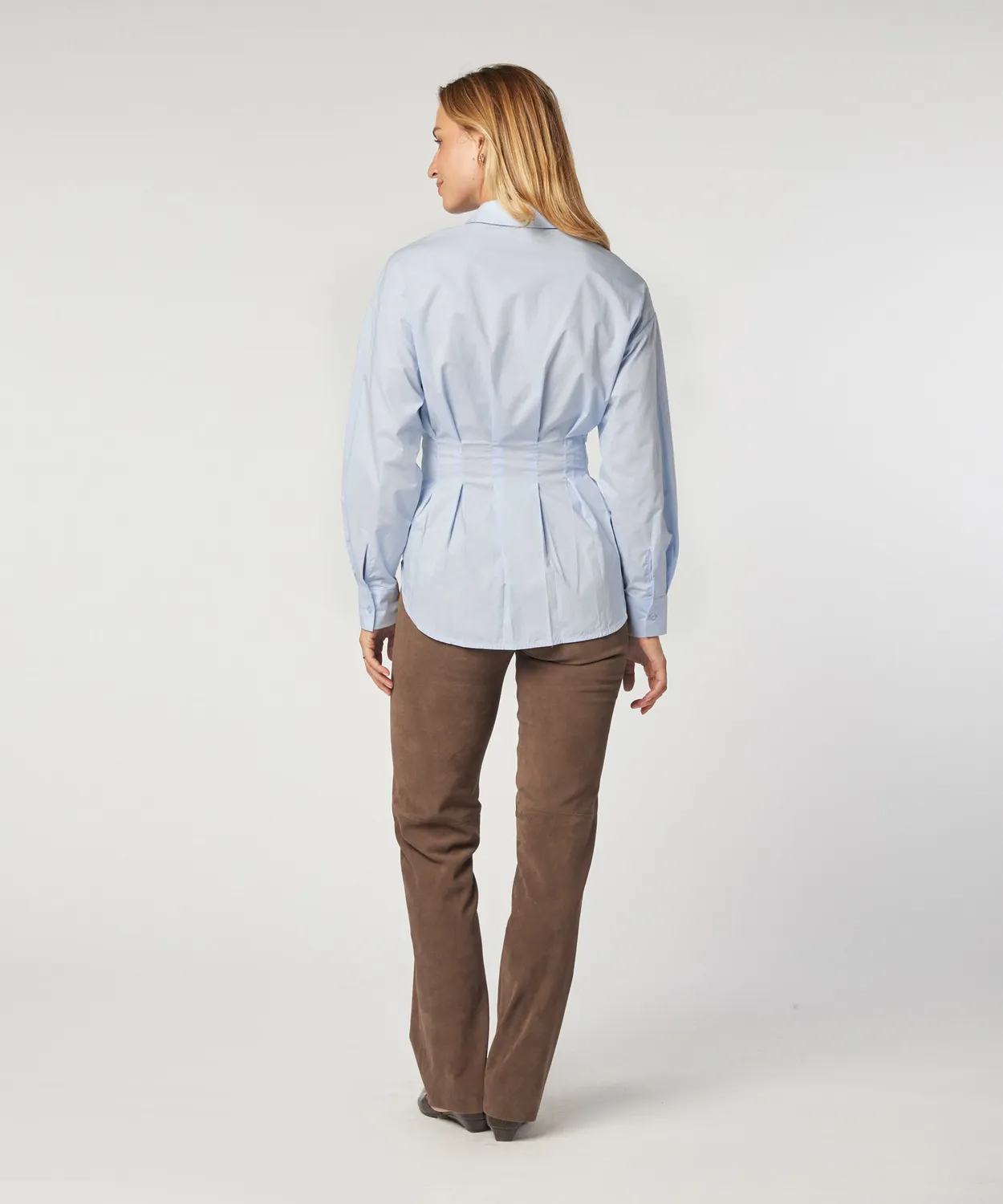 Rodier Camicia Aderente Cotone celeste S-XL sagomata