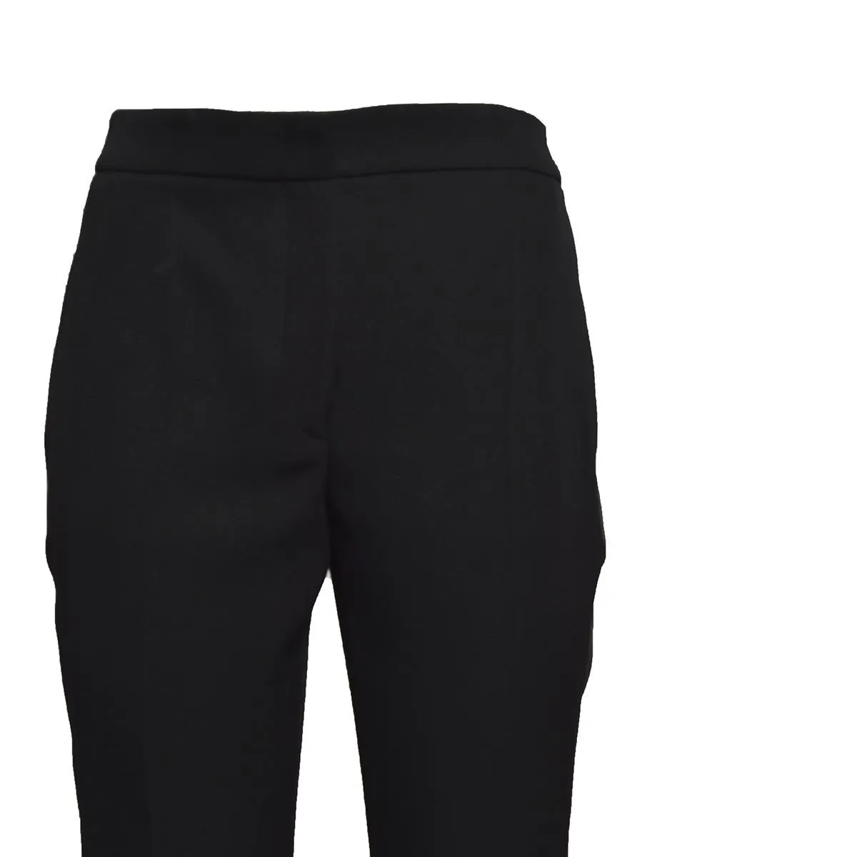 Moschino pantalone lana vergine nero banda satinata 40