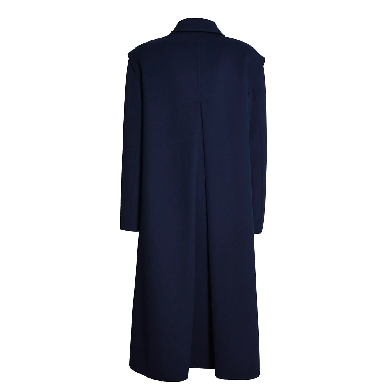 Weekend Max Mara cappotto gessato lana blu notte