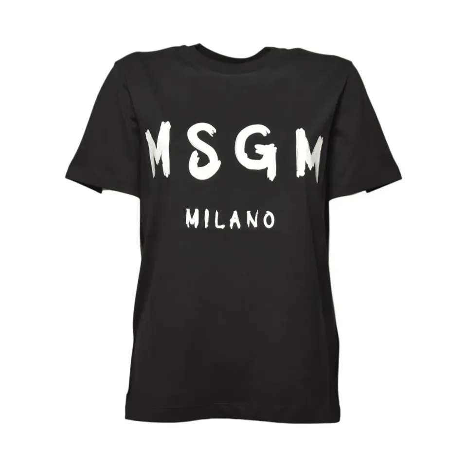MSGM Pennellata 2000MDM510200002 t-shirt nero cotone