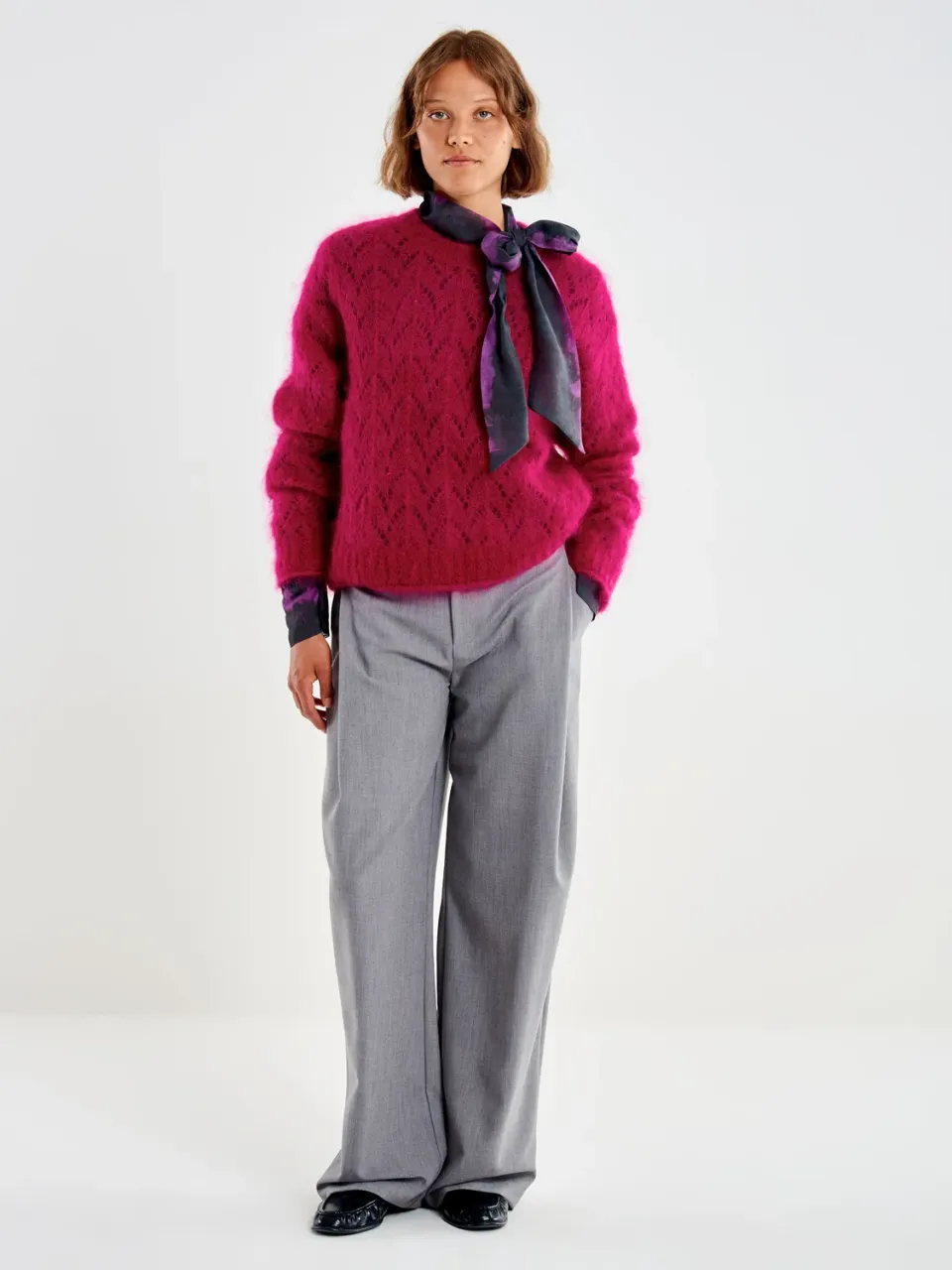 Vicolo Coreana Pull Traforato Ciclamino Mohair