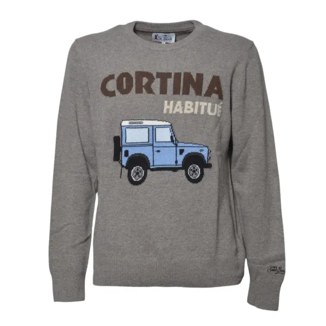 Saint Barth Heron HER0001 maglione nocciola girocollo