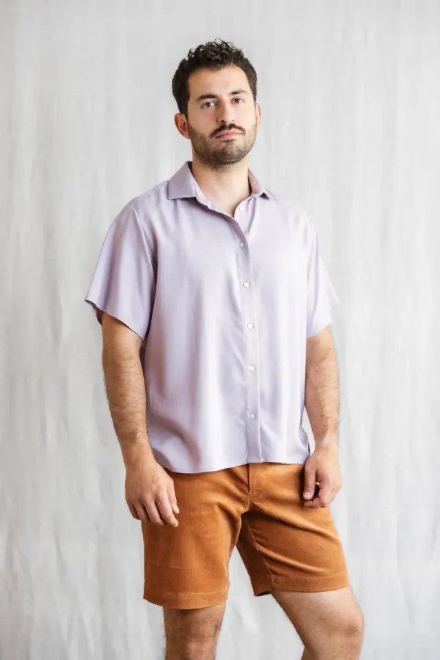 Jyoti Fair Works Nehani camicia ecovero lilla manica corta