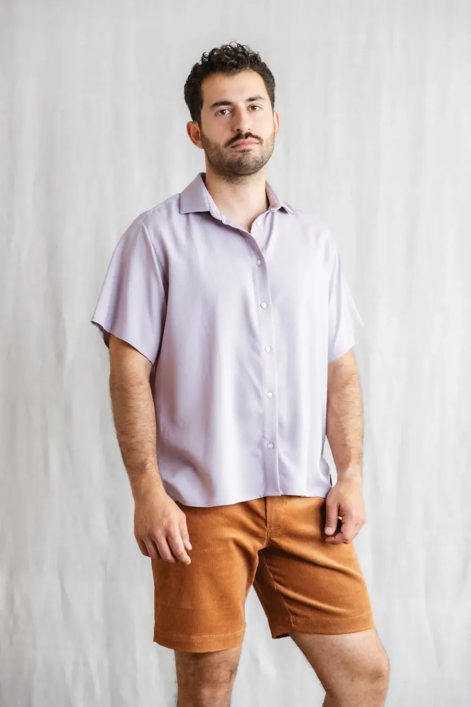 Jyoti Fair Works Nehani camicia ecovero lilla manica corta