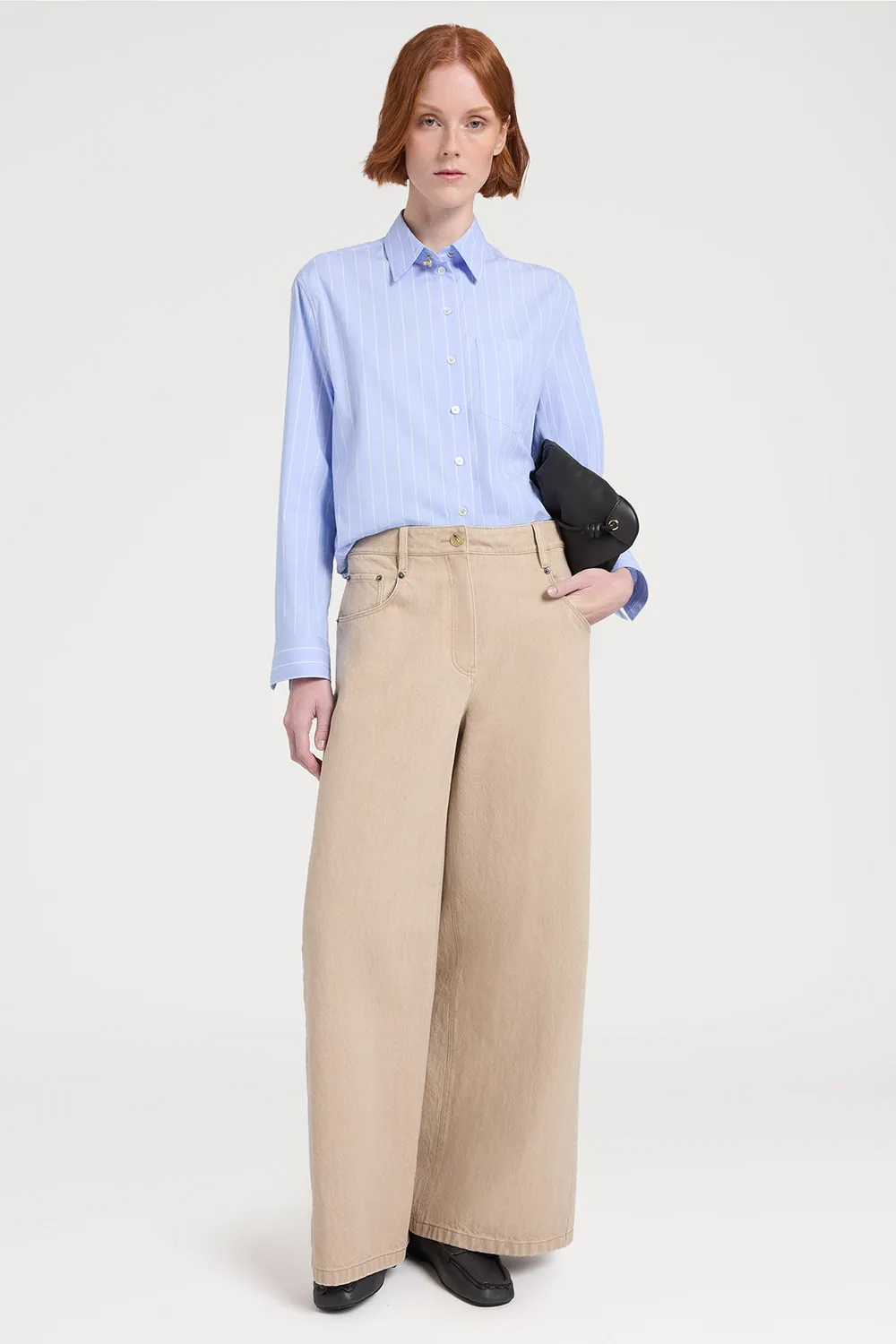 Ports 1961 PW126HLS09 camicia cropped gessata