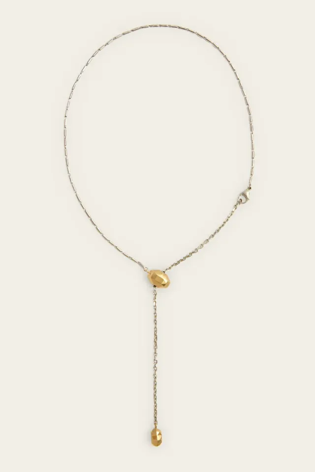 PORTS Pebble collana lariat oro argento ottone