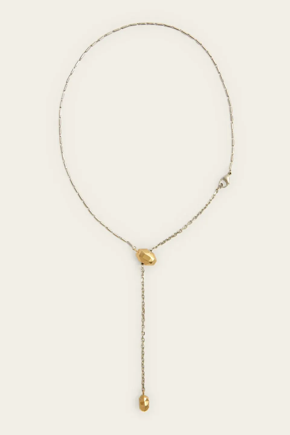 PORTS Pebble collana lariat oro argento ottone