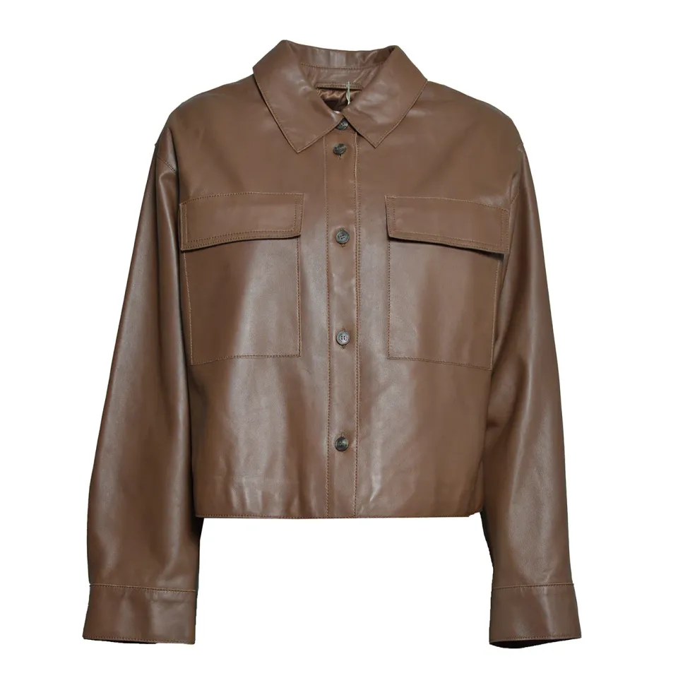 Max Mara Weekend Piovra giacca pelle marrone