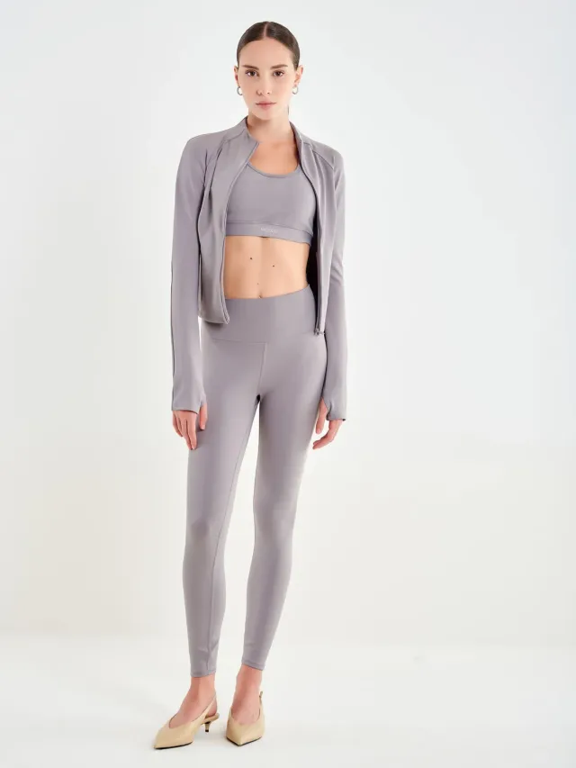 Vicolo Leggings Tessuto Tecnico leggings alluminio S
