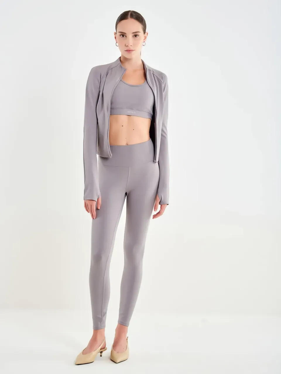 Vicolo Leggings Tessuto Tecnico leggings alluminio S
