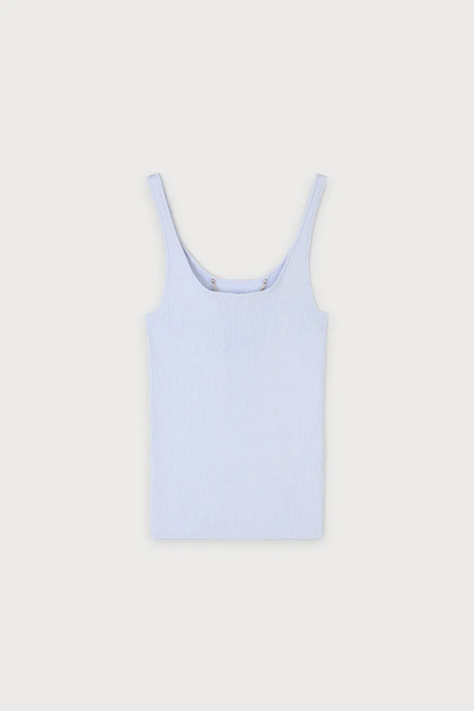 Ports Ribbed Knit Tank top donna blu xenon costine S