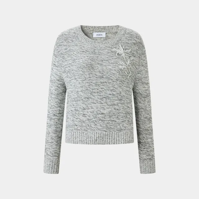 Ports Ash Grey Maglione cashmere lana grigio cenere