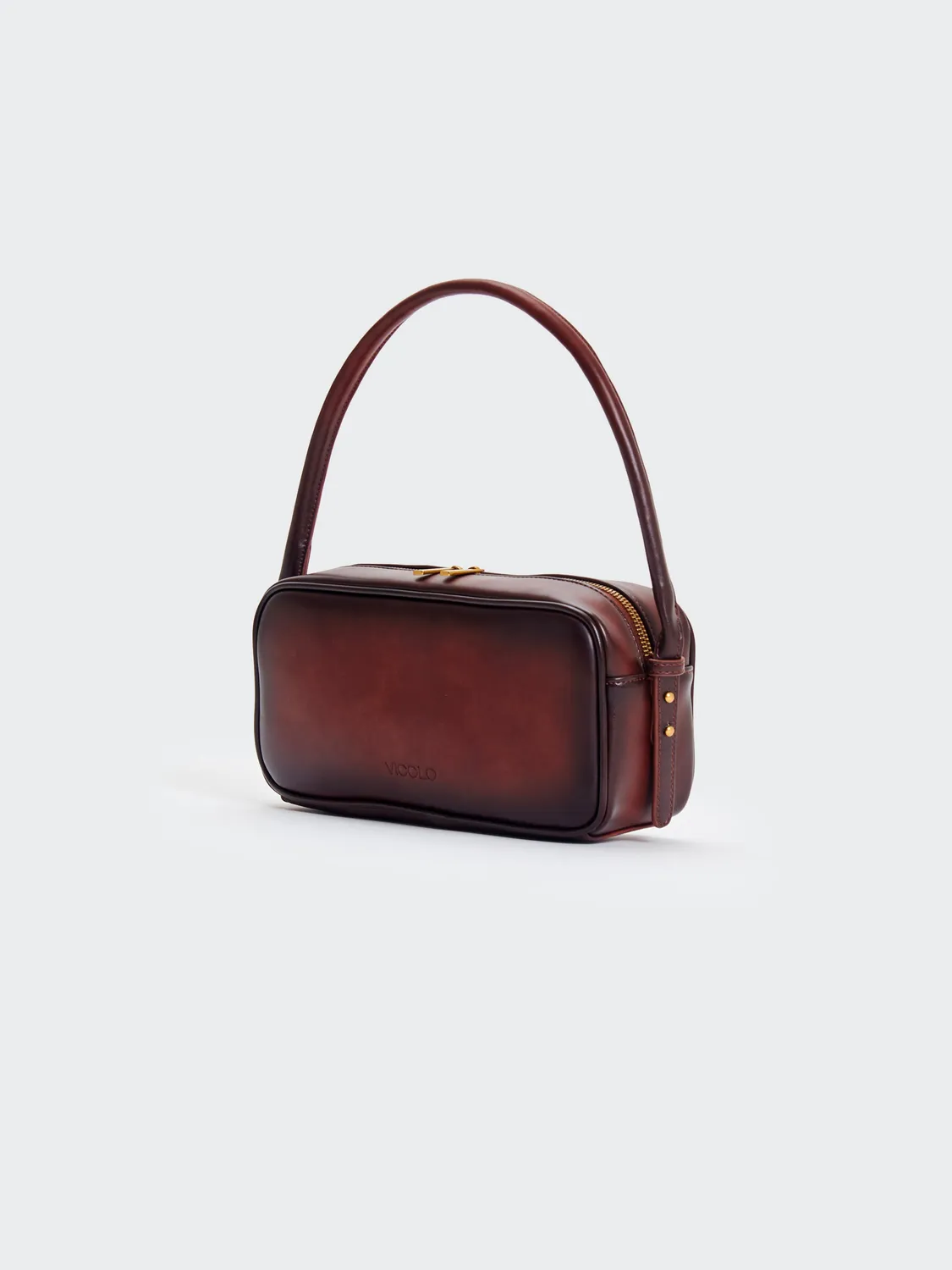 Vicolo Trunk bauletto nero-marrone in ecopelle a spalla
