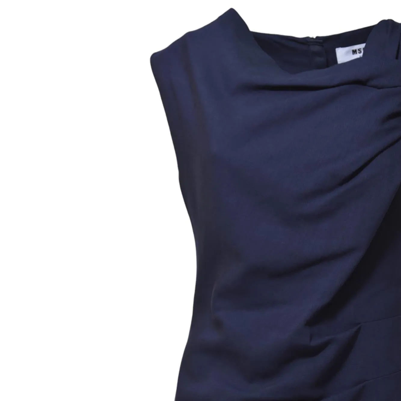 MSGM 3841MDA33257106 abito corto blu drappeggio
