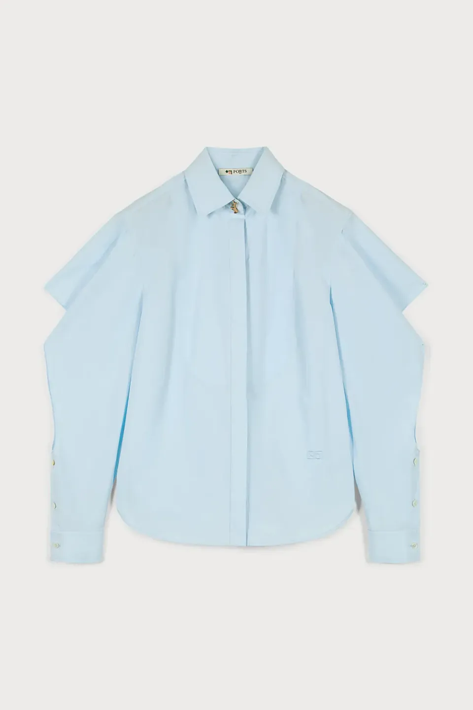 PORTS 1961 Cut-Out camicia cotone azzurra 36