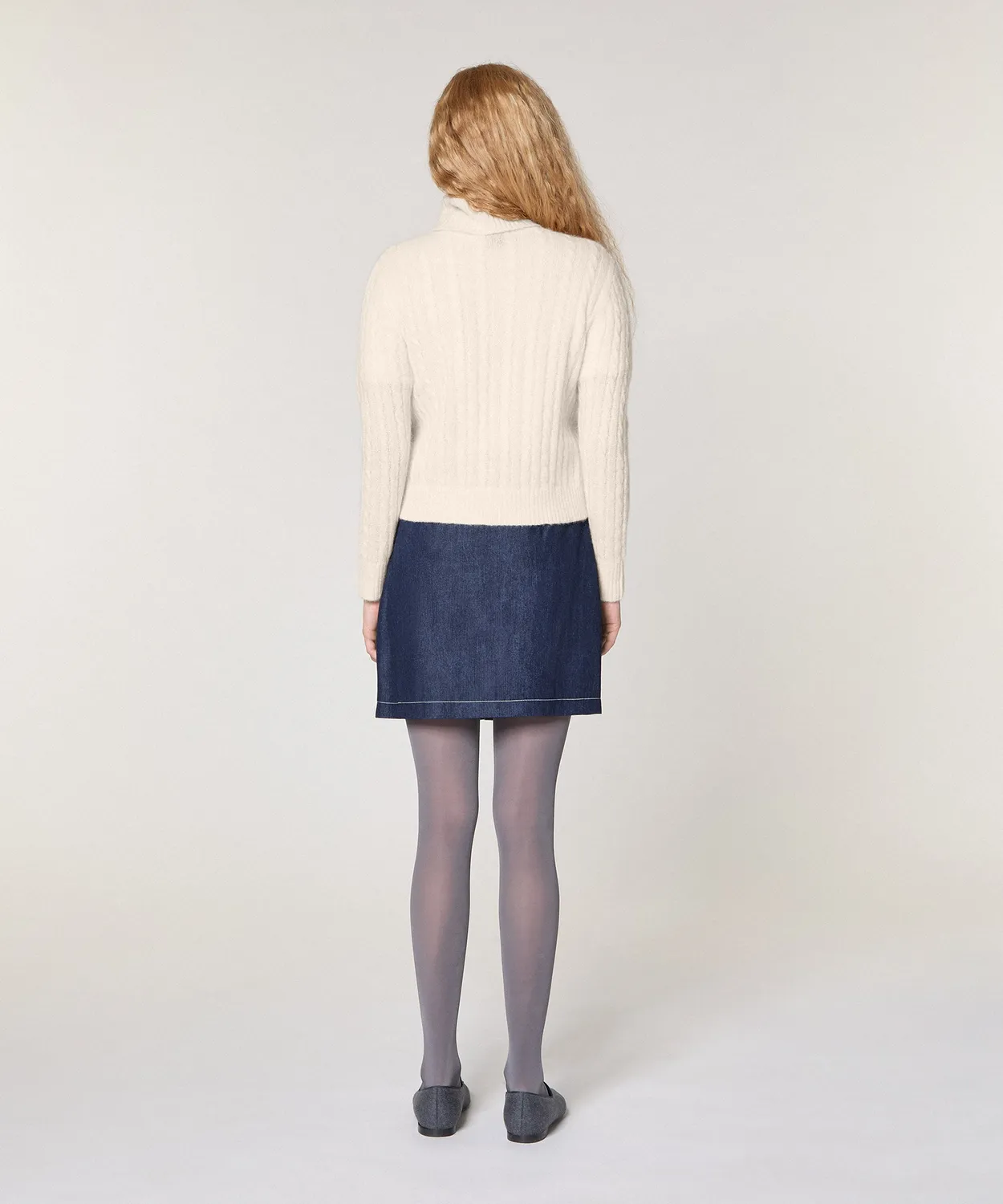 Rodier cardigan alpaca trecce bianco ecru con bottoni