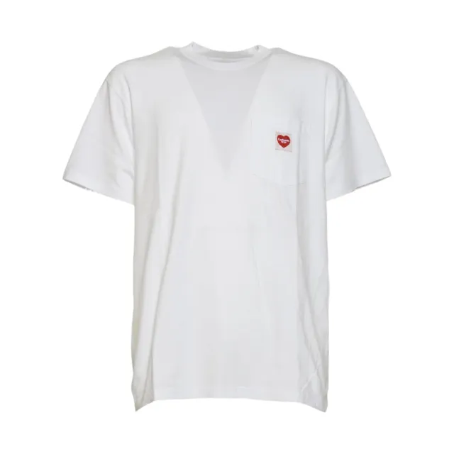 Carhartt WIP I032128 Pocket Heart t-shirt cotone bianco rosso