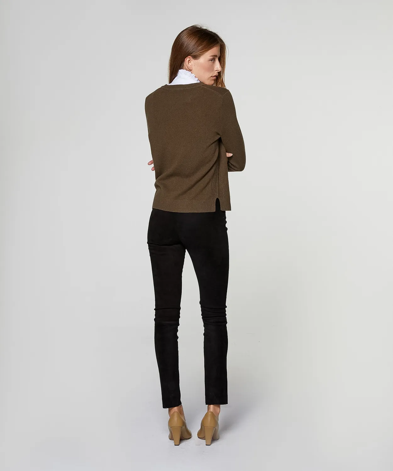 Rodier Maglione Girocollo Cashmere Kaki