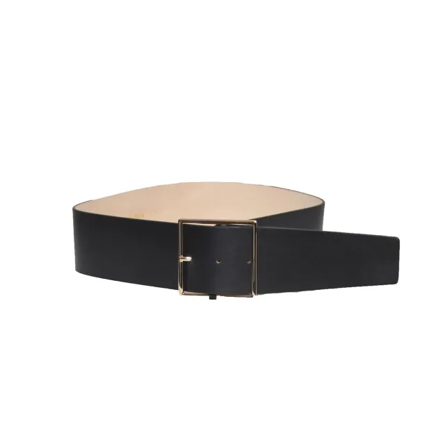 Max Mara Ginnico cintura pelle nera cintura sottile