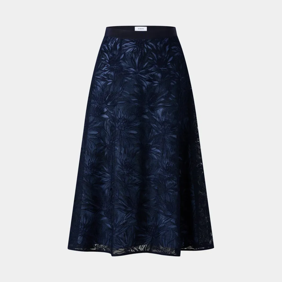 PORTS Floral LQ9S054WLQ009 gonna svasata blu navy