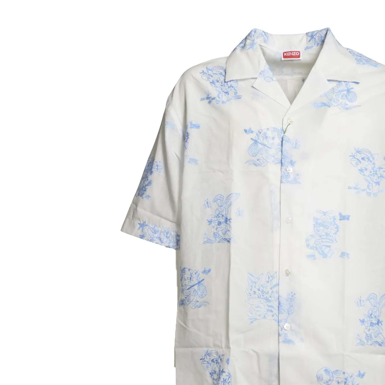 Kenzo FG55CH1359EG camicia hawaiana bianco azzurro