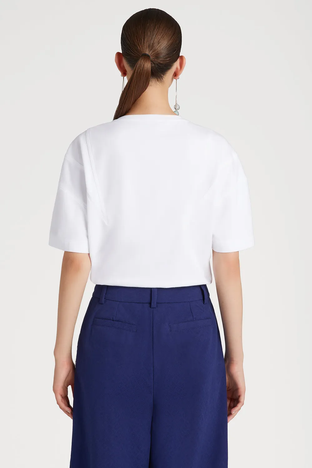 PORTS jersey t-shirt bianco ottico stampa classica