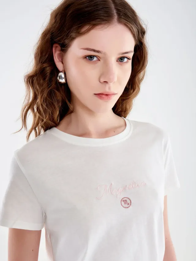 Vicolo Zodiac Scorpio t-shirt cotone ricamo Magnetica