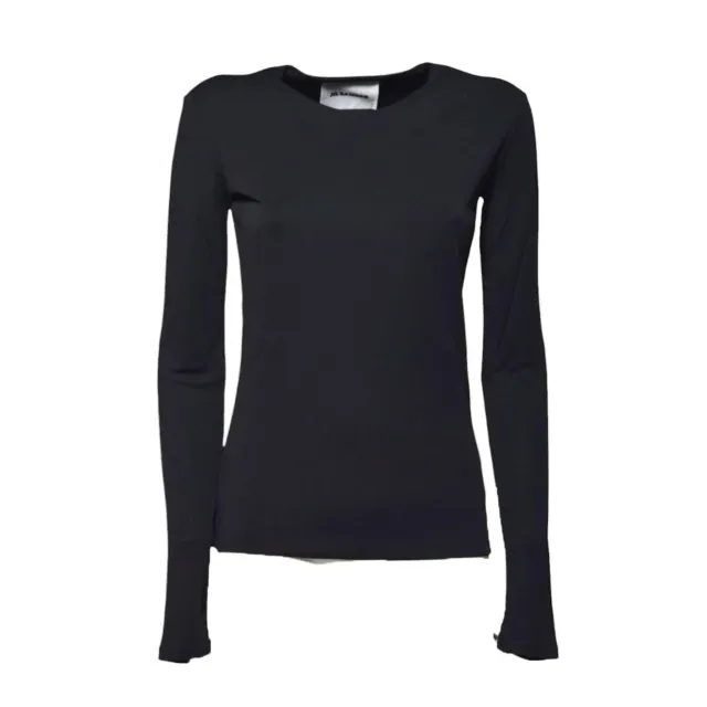Jil Sander J04NC0003J65016 t-shirt maniche lunghe nera