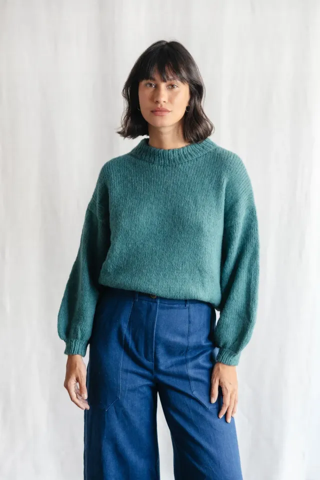 Jyoti Lupuna maglione baby alpaca oceano oversize