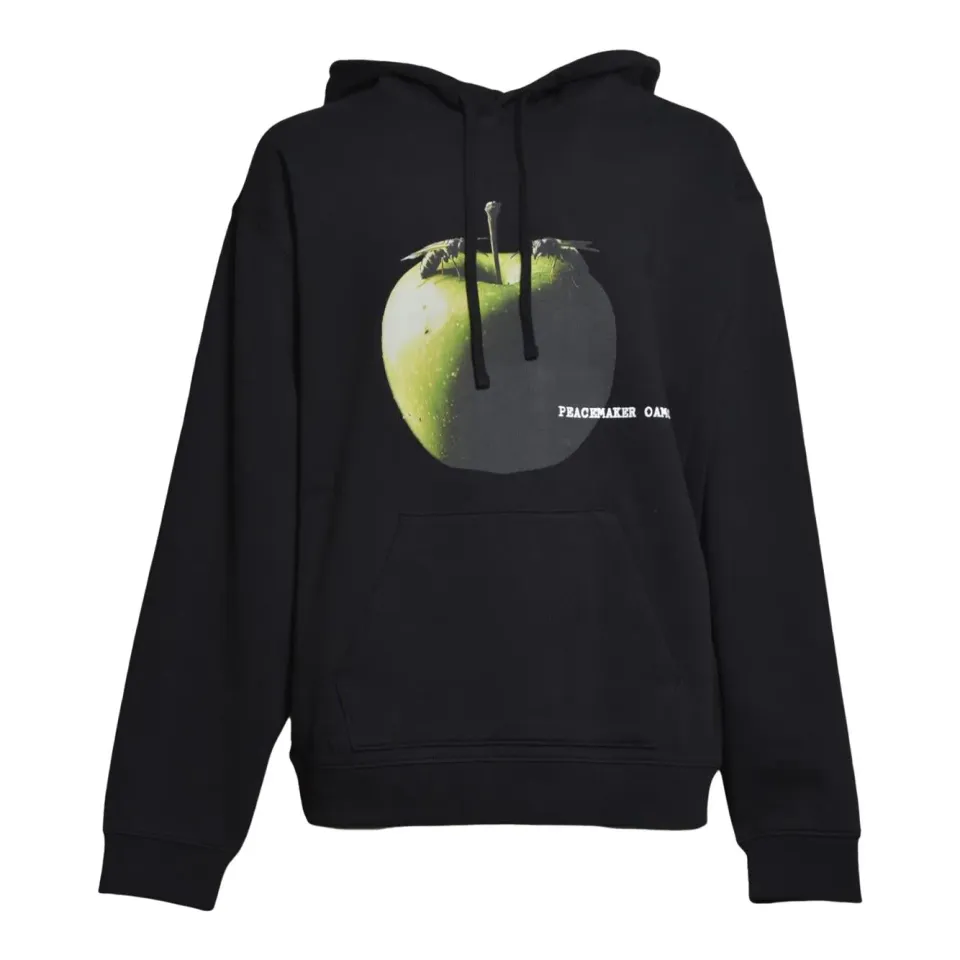 OAMC PCM3OH01GFT00 Apple felpa cappuccio nera
