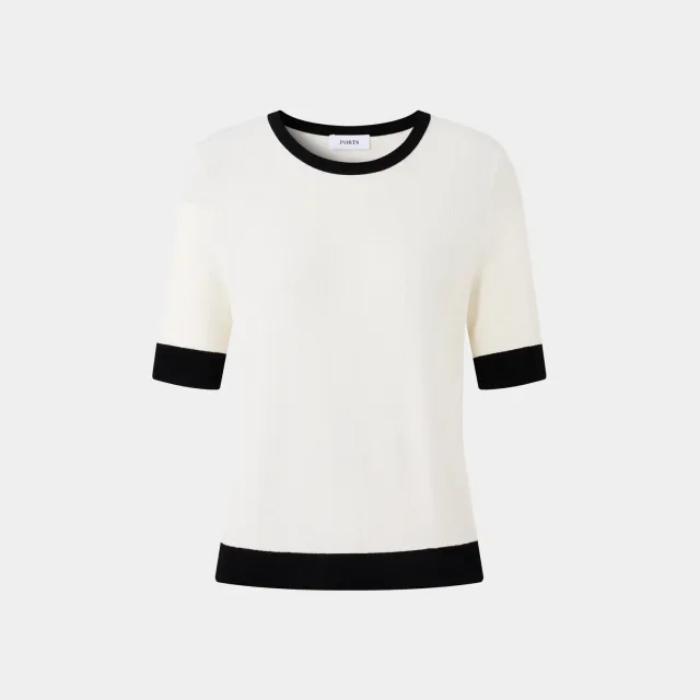 PORTS SS25 Cotton Blend Elegance top crema seta